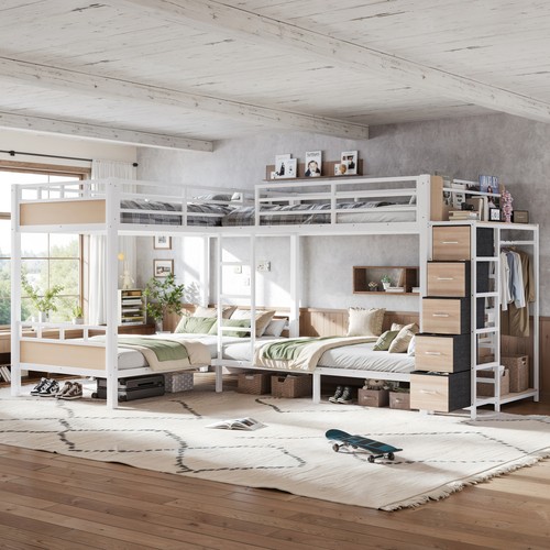 Quad twin metal - bed, with