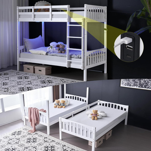 Solid wood twin size - wood, bed