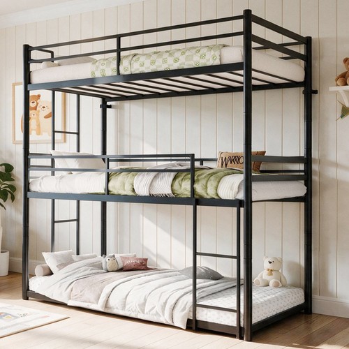 Metal triple bunk - bunk, bed