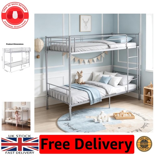 Single bunk bed silver with - bunk, in