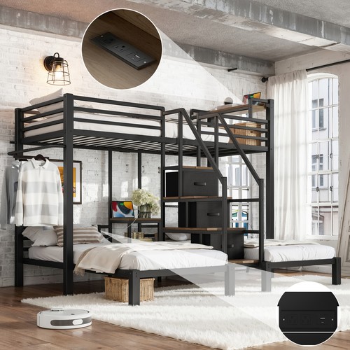 Heavy duty metal triple - metal, bunk