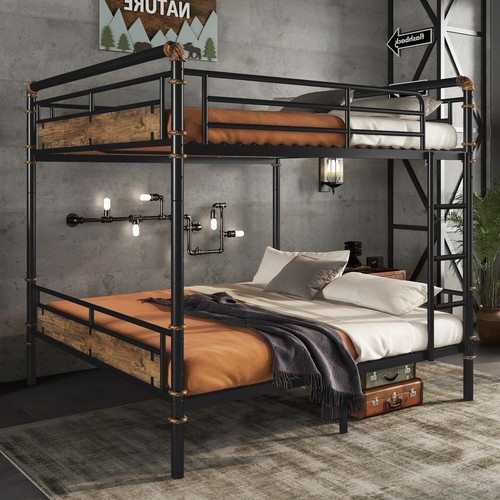 Queen bunk bed - bunk, industrial