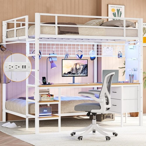 Metal bunk bed full - bunk, over
