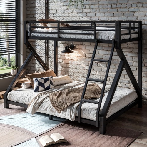 Metal twin over full bunk - bunk, bed